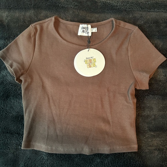 NWT Princess Polly classic crop tee brown! - Picture 3 of 5